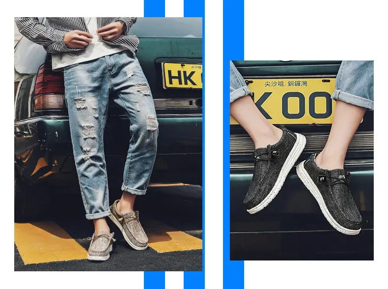 Quick offer Sneakers Breathable Style Shoes Fashion Loafers Size Luxury Large Canvas Men's Men Local delivery Outdoor Denim Vulcanize Designer Casual Shoes
