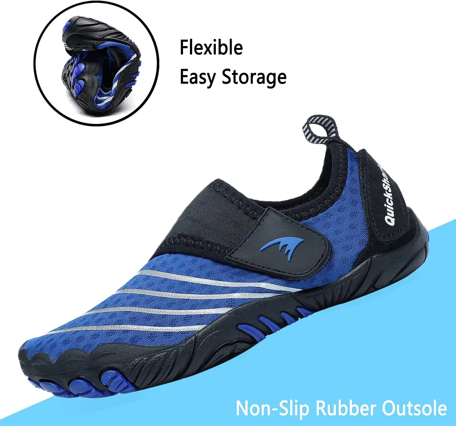 Quickshark Kids Water Shoes Boys Girls Barefoot Aqua Socks Outdoor Indoor Quick Dry Sandals Lightweight Slip On Walking Sneakers for Beach Pool Swim (Little Kid/Big Kid)