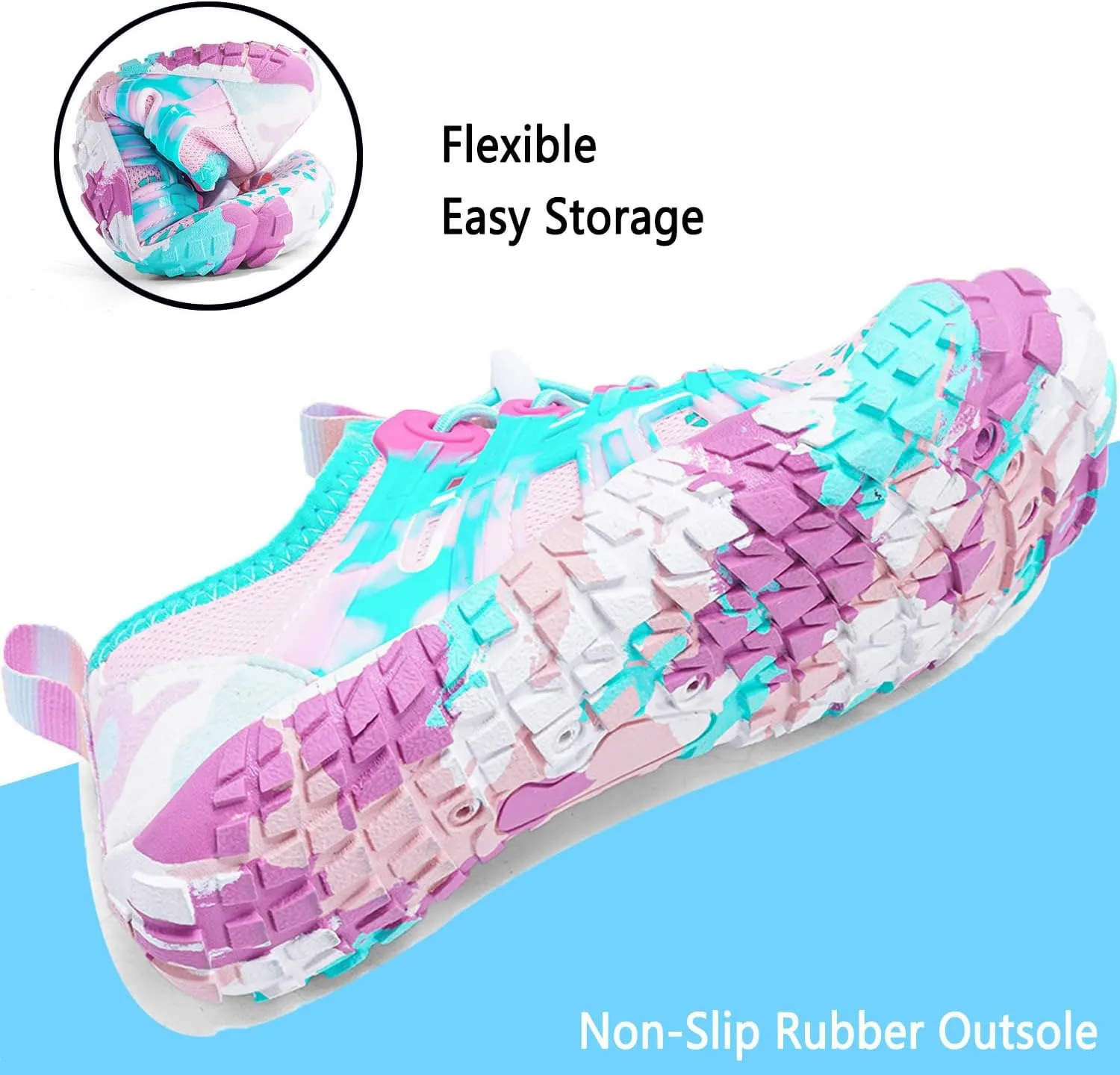 Quickshark Kids Water Shoes Boys Girls Barefoot Aqua Socks Outdoor Indoor Quick Dry Sandals Lightweight Slip On Walking Sneakers for Beach Pool Swim (Little Kid/Big Kid)