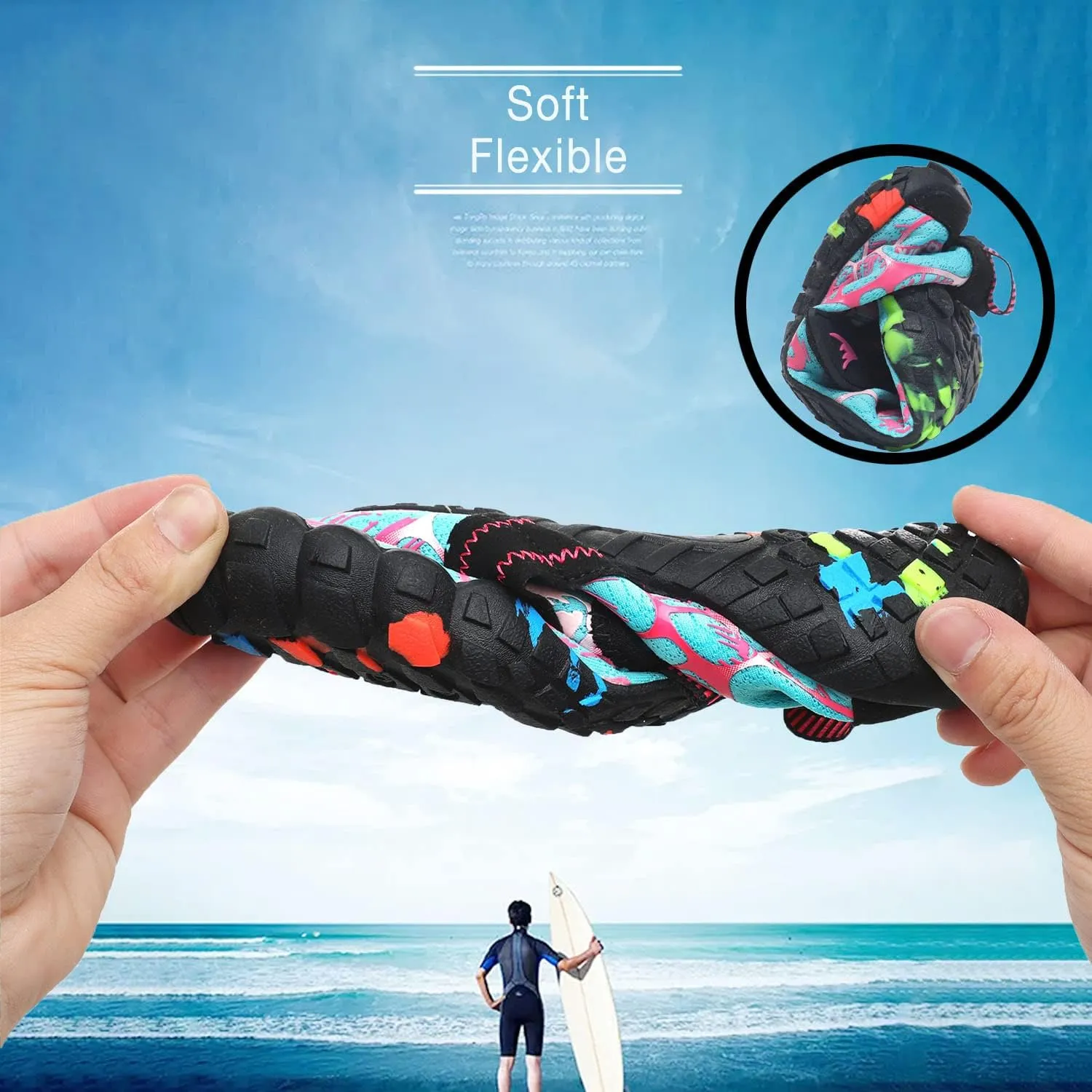 Quickshark Kids Water Shoes Boys Girls Barefoot Aqua Socks Outdoor Indoor Quick Dry Sandals Lightweight Slip On Walking Sneakers for Beach Pool Swim (Little Kid/Big Kid)