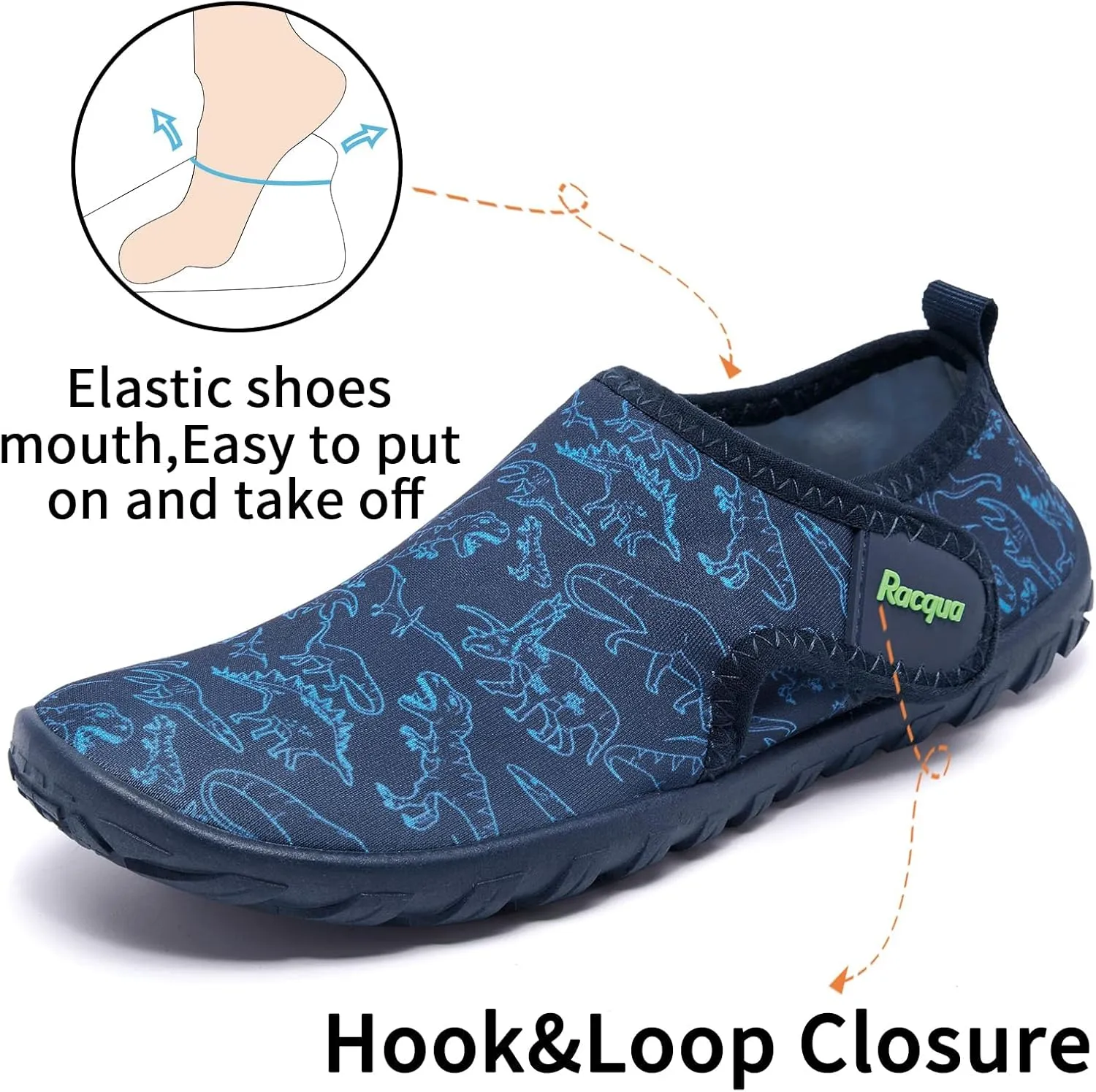 Racqua Boy's Girl's Kids Water Shoes Barefoot Swim Quick Dry Lightweight Sport Aqua Shoes(Little Kid/Big Kid)