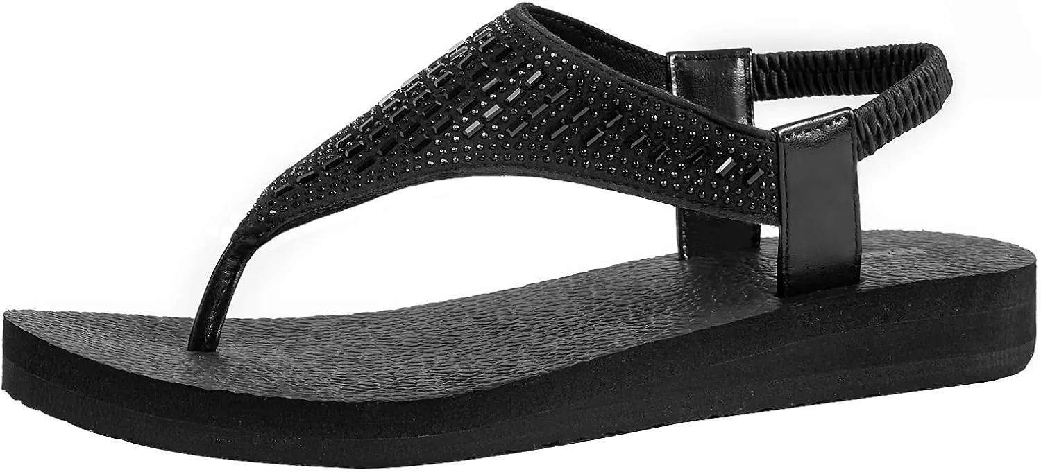 Ranberone Women's Yoga Mat Flip Flops Casual Flat Summer Beach Sandals