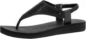 Ranberone Women's Yoga Mat Flip Flops Casual Flat Summer Beach Sandals