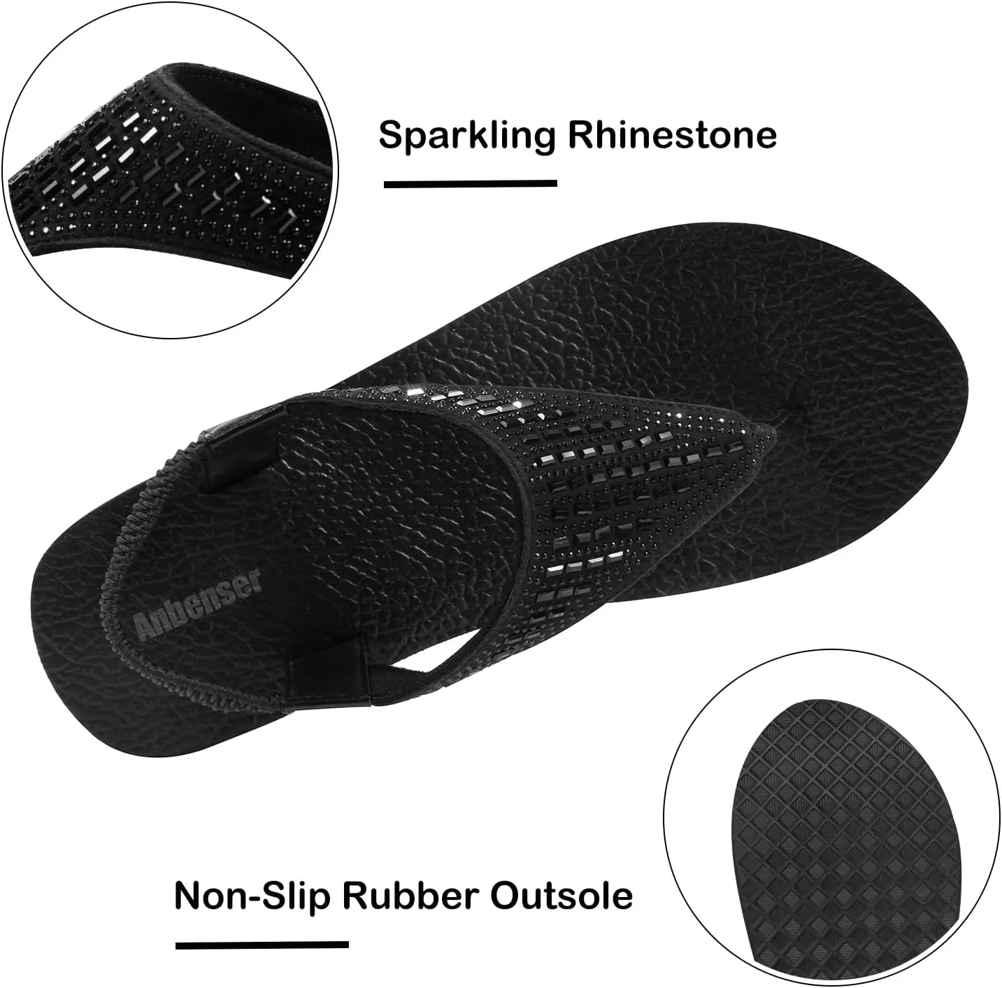 Ranberone Women's Yoga Mat Flip Flops Casual Flat Summer Beach Sandals