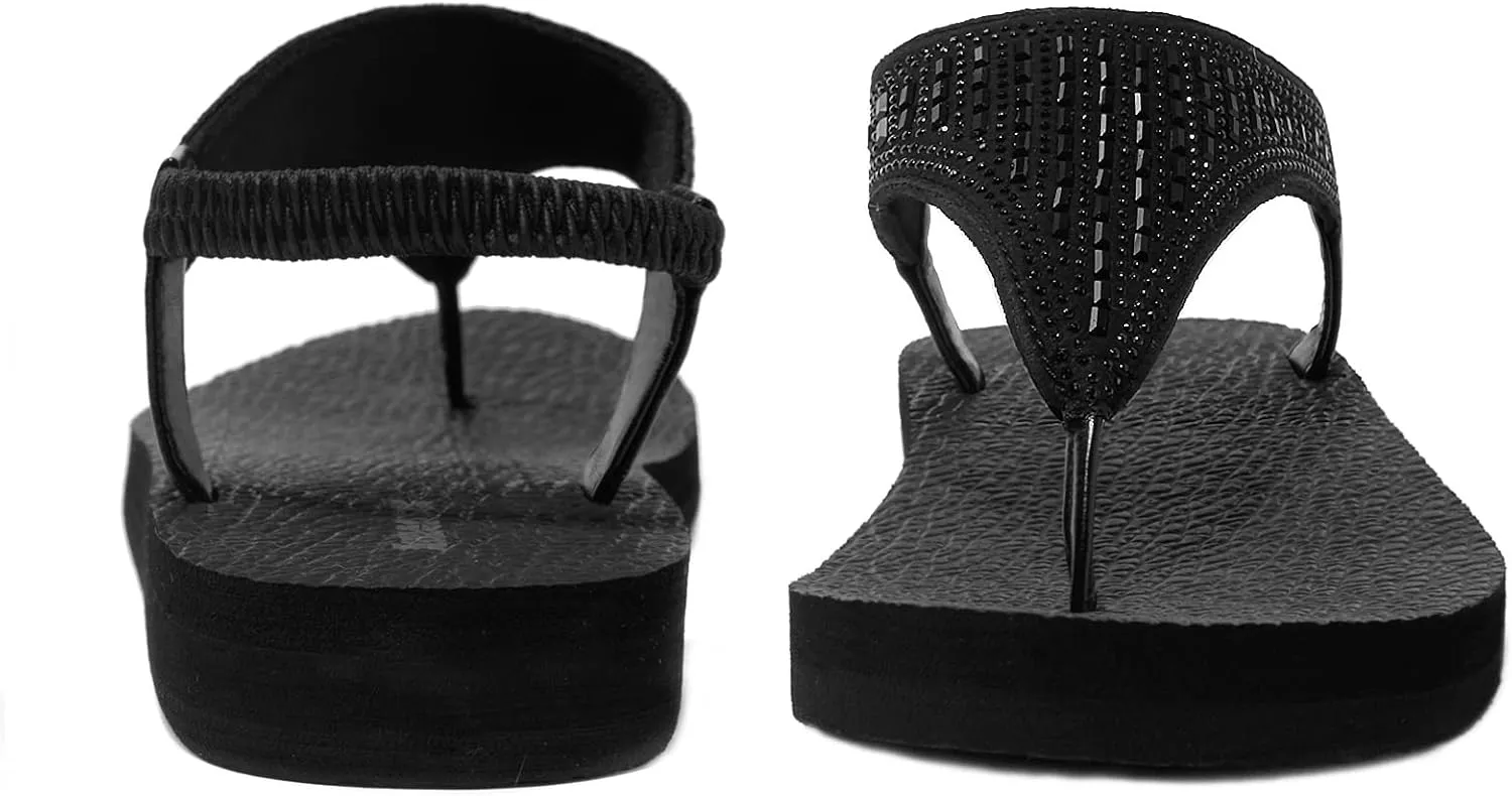 Ranberone Women's Yoga Mat Flip Flops Casual Flat Summer Beach Sandals