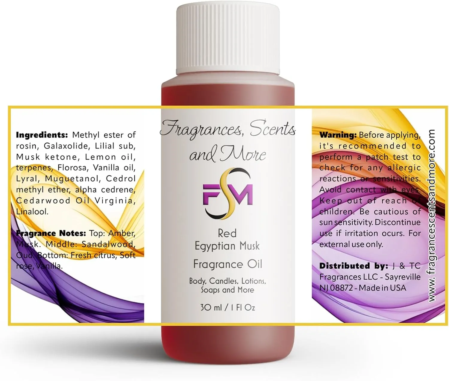 Red Egyptian Musk Fragrance Oil - 1 Fl Oz Plastic Bottle (30ml)