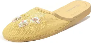 REDVOLUTION Women's Chinese Mesh Slipper Floral Flip Flop Sandals | 1313
