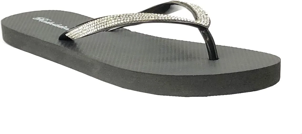 REDVOLUTION Women's Rhinestone Sandals Soft Platform Footbed Midsole Fashion Flip Flop