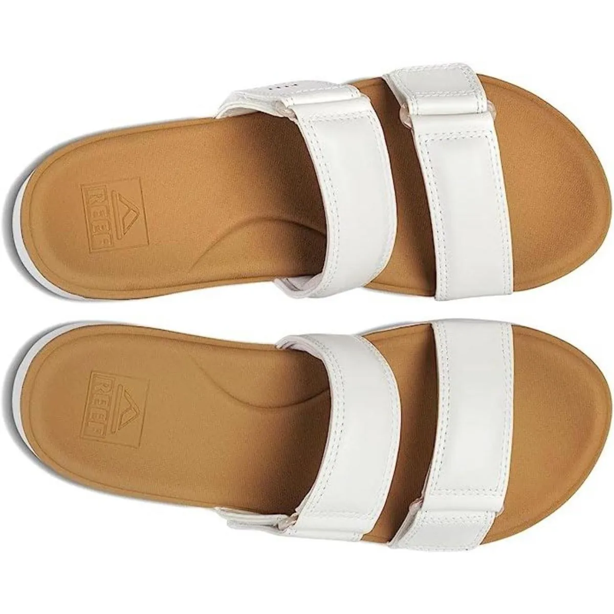 Reef Cushion Cloud White / Tan Women's Platform Slide Sandal