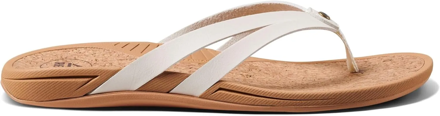 REEF Pacific Joy Women's Flip Flop, Vegan Leather Strap and Soft Cushion Footbed