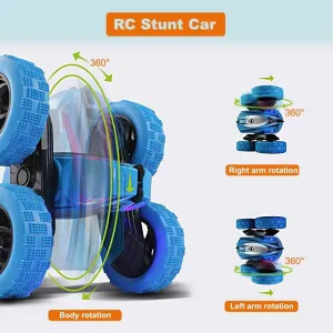 Remote Control RC Car for Boys: 2.4GHz 4WD Fast Stunt Cars Double Sided 360°Spin Flips Rotating Cars Aged 6 7 8 9 10 11 12 Kids Toys 6-8 Coordination Ability 8-12 Race Game Cool Birthday Gifts