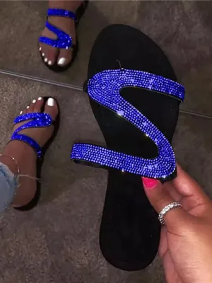 Rhinestone Patchwork Flip Flop