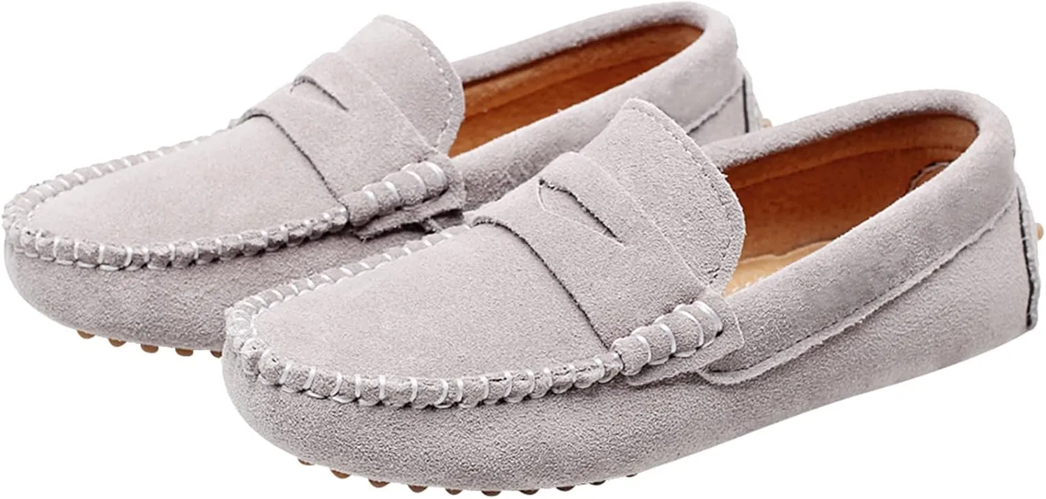rismart Boys Girls Slip on Loafers Casual Flat Kids Moccasin Slippers