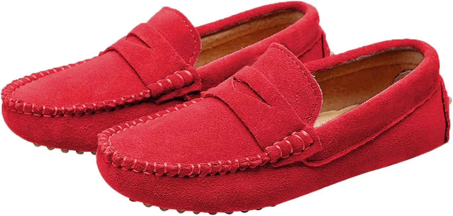 rismart Boys Girls Slip on Loafers Casual Flat Kids Moccasin Slippers