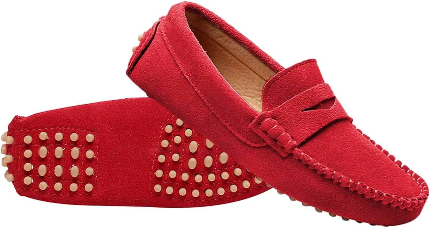 rismart Boys Girls Slip on Loafers Casual Flat Kids Moccasin Slippers