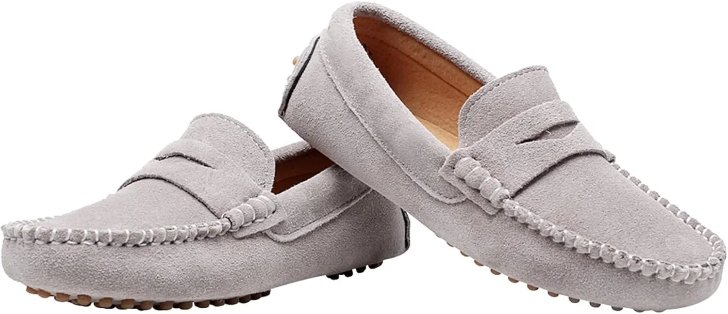 rismart Boys Girls Slip on Loafers Casual Flat Kids Moccasin Slippers