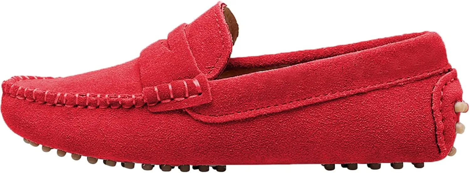 rismart Boys Girls Slip on Loafers Casual Flat Kids Moccasin Slippers