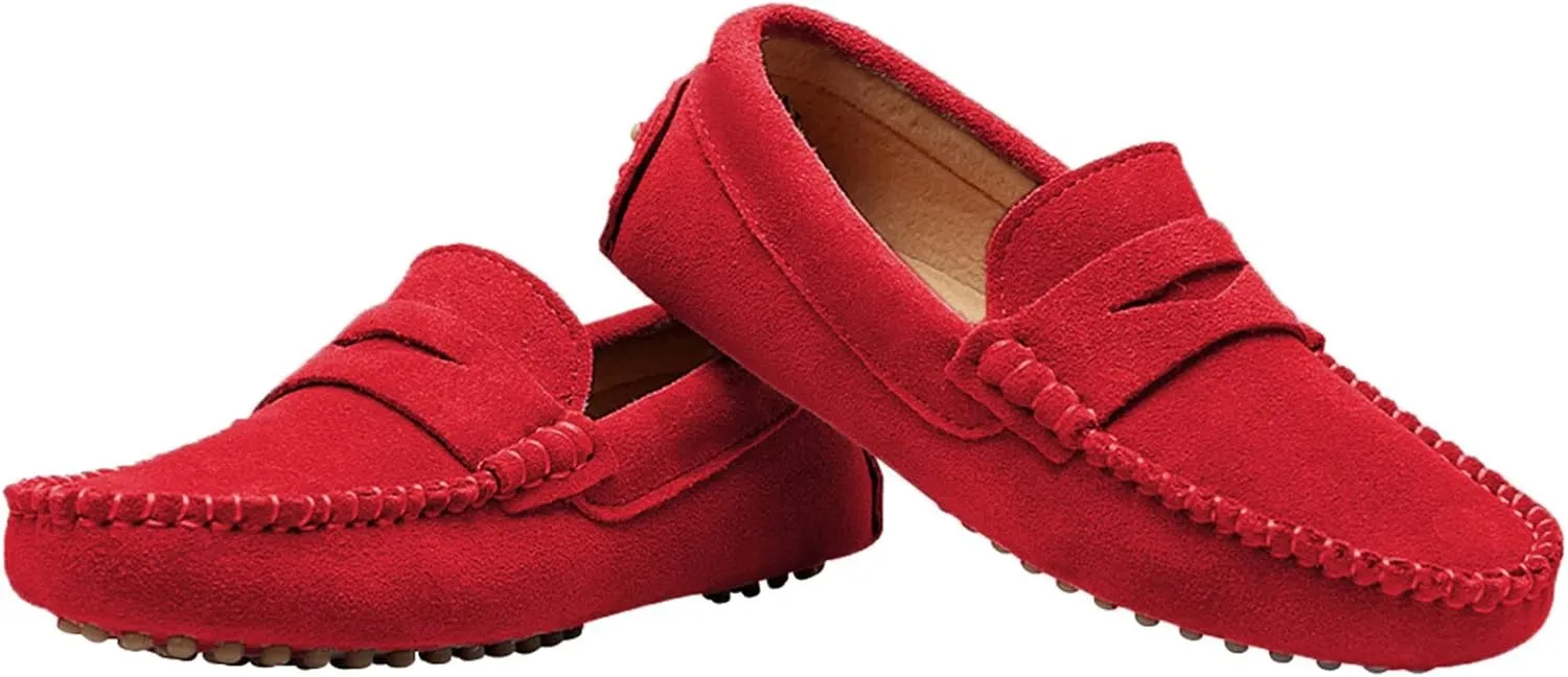 rismart Boys Girls Slip on Loafers Casual Flat Kids Moccasin Slippers