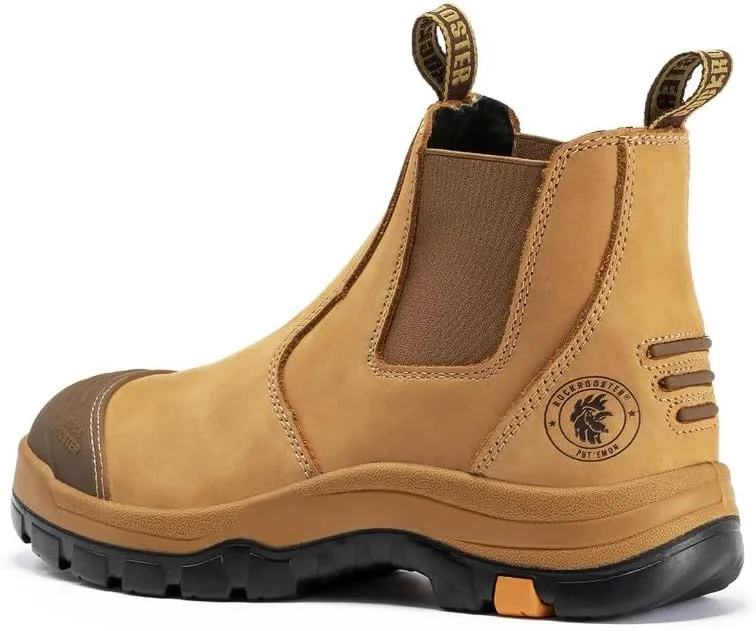 ROCKROOSTER Work Boots for Men, 6" Soft Toe, Slip On Safety Oiled Leather Shoes, Static Dissipative, Breathable, Quick Dry AK227NT AK222NT