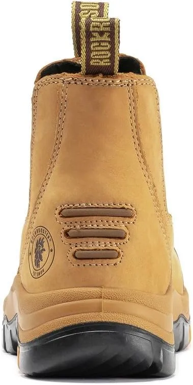 ROCKROOSTER Work Boots for Men, 6" Soft Toe, Slip On Safety Oiled Leather Shoes, Static Dissipative, Breathable, Quick Dry AK227NT AK222NT