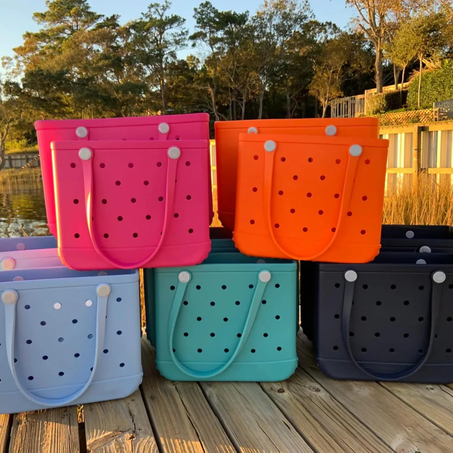 Rubber Beach Bag Beach Tote Bag - Rubber Tote Handbag Waterproof Bags for Women, Travel Totebags for Pool Sports