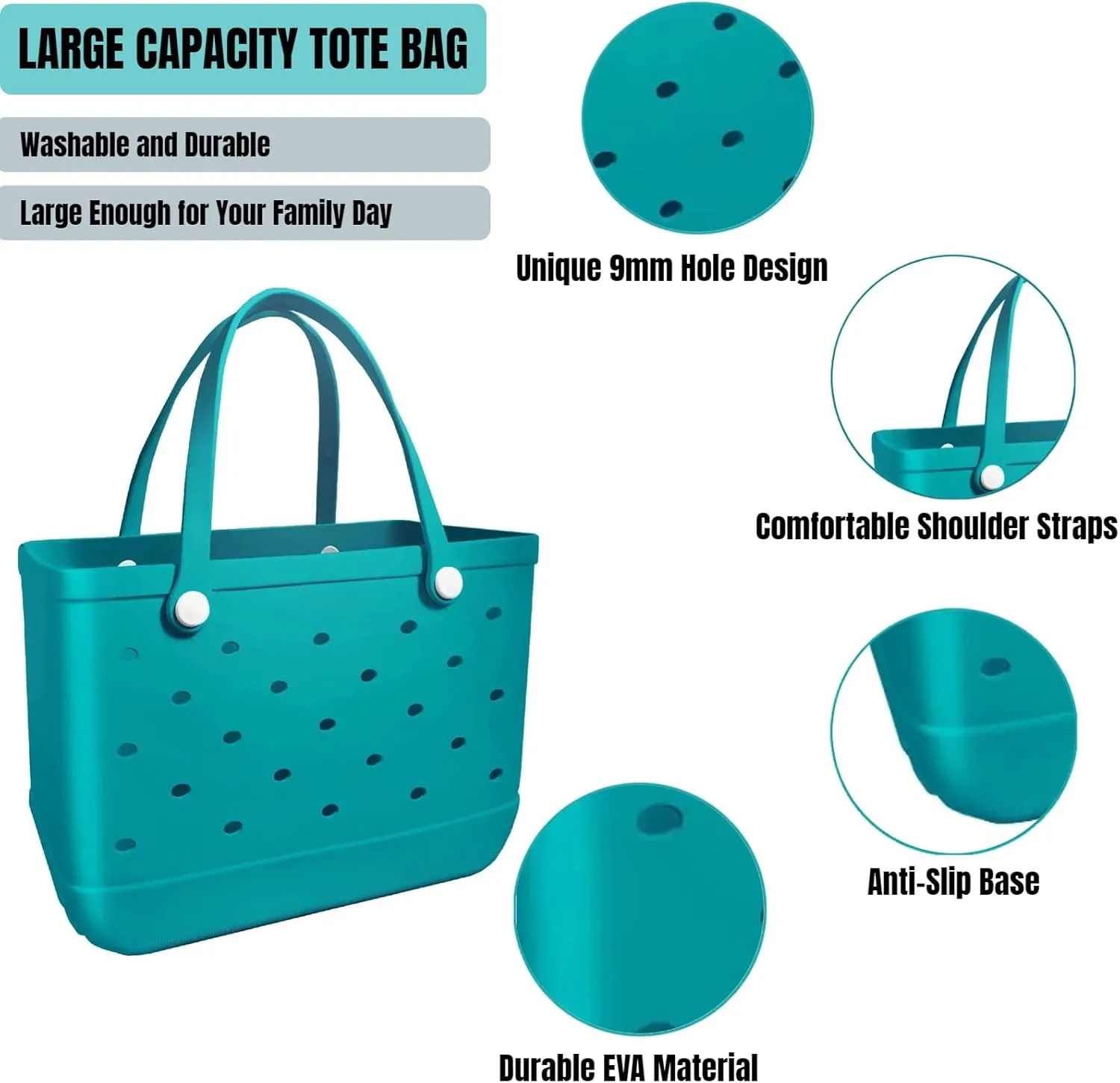 Rubber Beach Bag Beach Tote Bag - Rubber Tote Handbag Waterproof Bags for Women, Travel Totebags for Pool Sports
