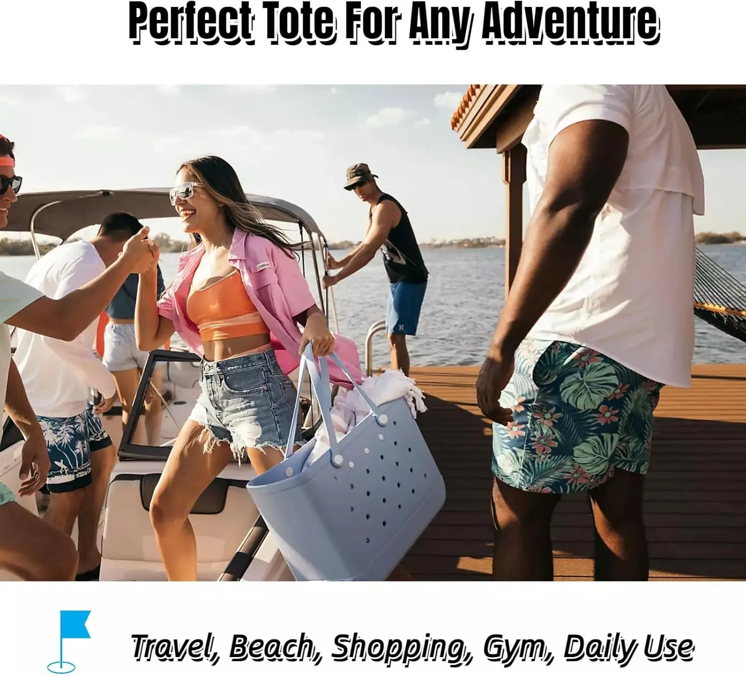 Rubber Beach Bag Beach Tote Bag - Rubber Tote Handbag Waterproof Bags for Women, Travel Totebags for Pool Sports