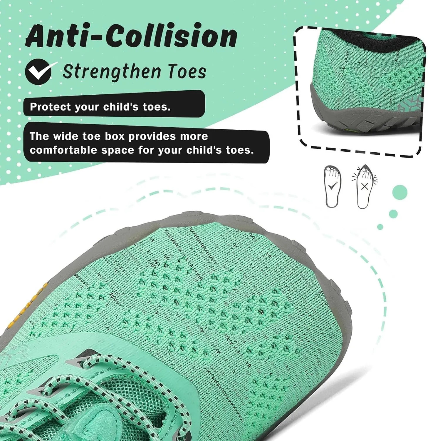 SAGUARO Kids' Barefoot Shoes Boys Girls Quick Dry Aqua Athletic Sneakers Lightweight Sport Footwear Toddler Water Shoes