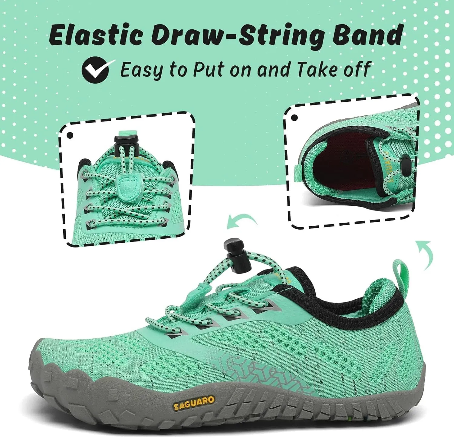 SAGUARO Kids' Barefoot Shoes Boys Girls Quick Dry Aqua Athletic Sneakers Lightweight Sport Footwear Toddler Water Shoes