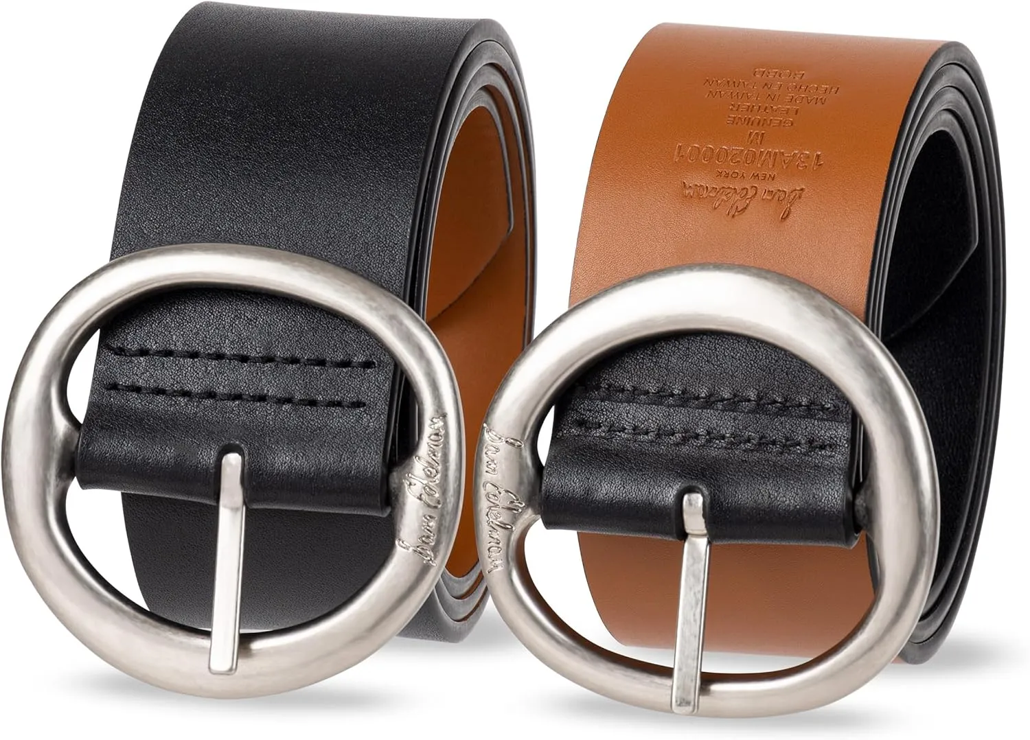 Sam Edelman Women's Two-in-One Reversible Center Bar Buckle Belt, Black Centerbar, Small