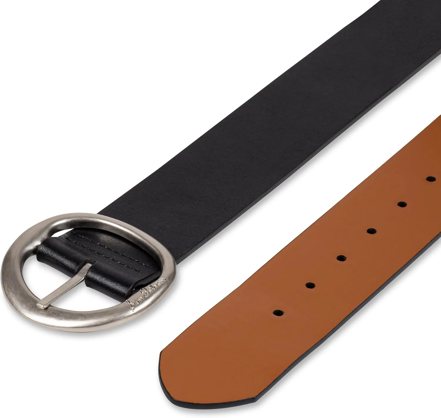 Sam Edelman Women's Two-in-One Reversible Center Bar Buckle Belt, Black Centerbar, Small