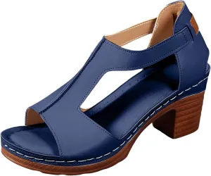 Sandals for Women Chunky Heel Ankle Strap Womens Wedge Sandals Casual Slip On Beach Open Toe Comfortable Summer Shoes