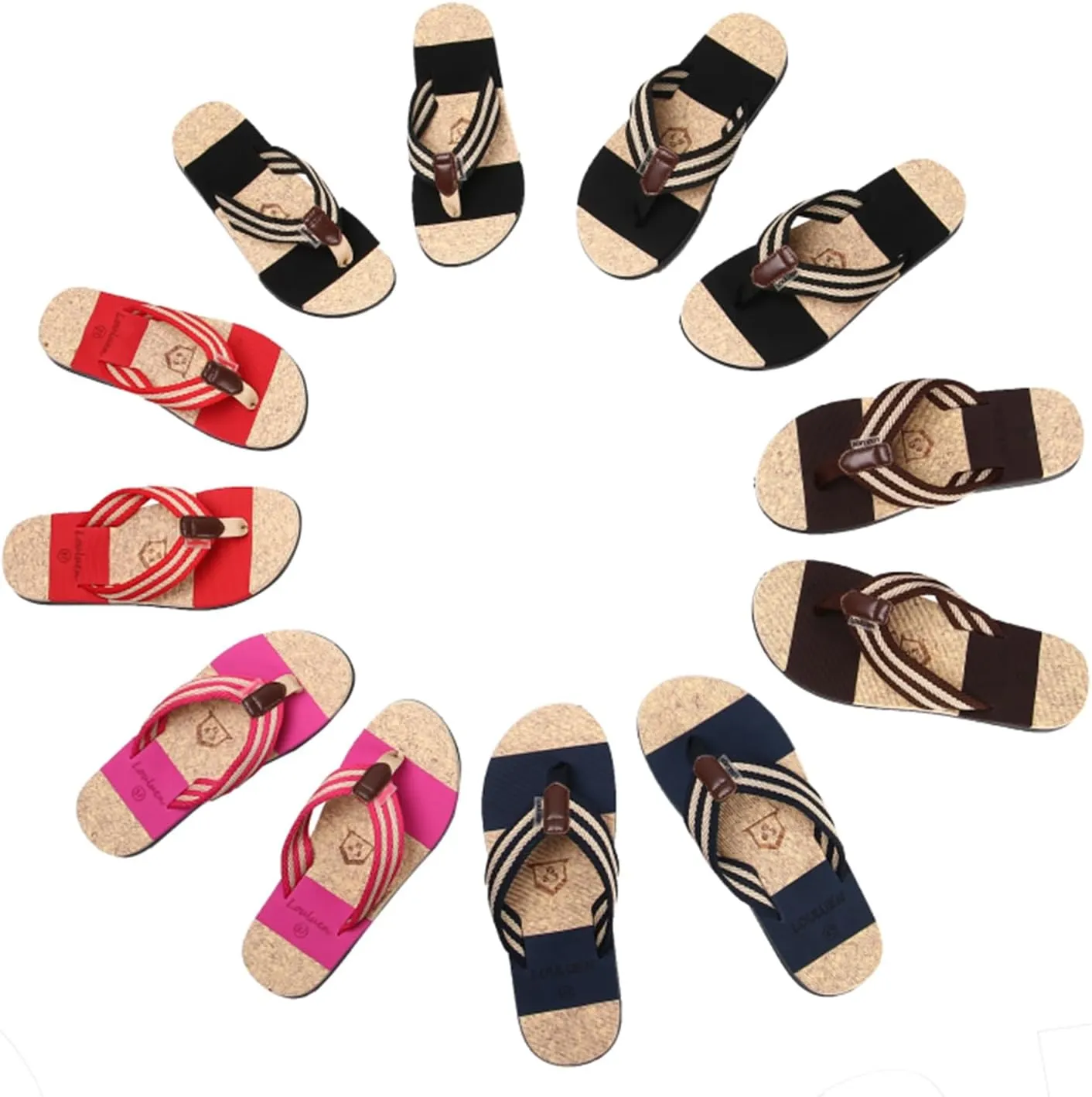 Sandals Men's Flip Flops Striped Men Slippers Stylish Summer Balcony Office Outdoor Beach Indoor Father's Day Gift