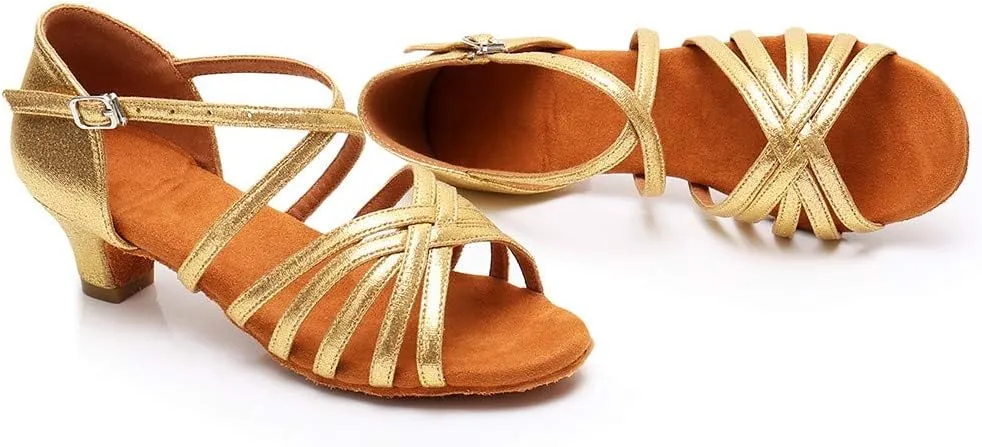 Sandals Women 2025 Fashion Latin Dance Shoes Ballroom Mid Heel Dance Shoes Strappy Wedding Bridesmaid Shoes