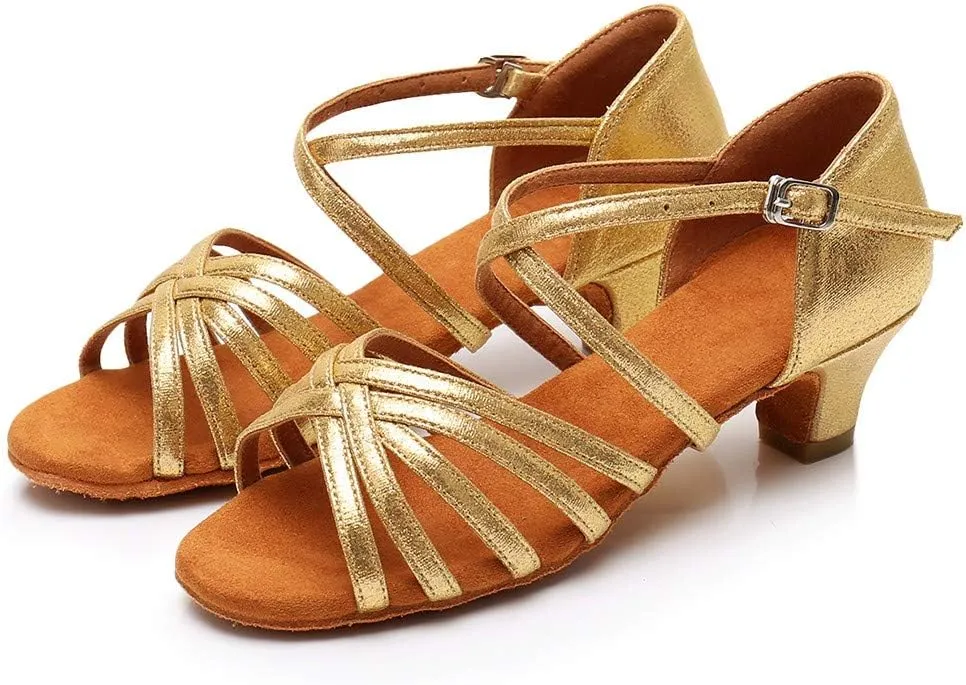 Sandals Women 2025 Fashion Latin Dance Shoes Ballroom Mid Heel Dance Shoes Strappy Wedding Bridesmaid Shoes