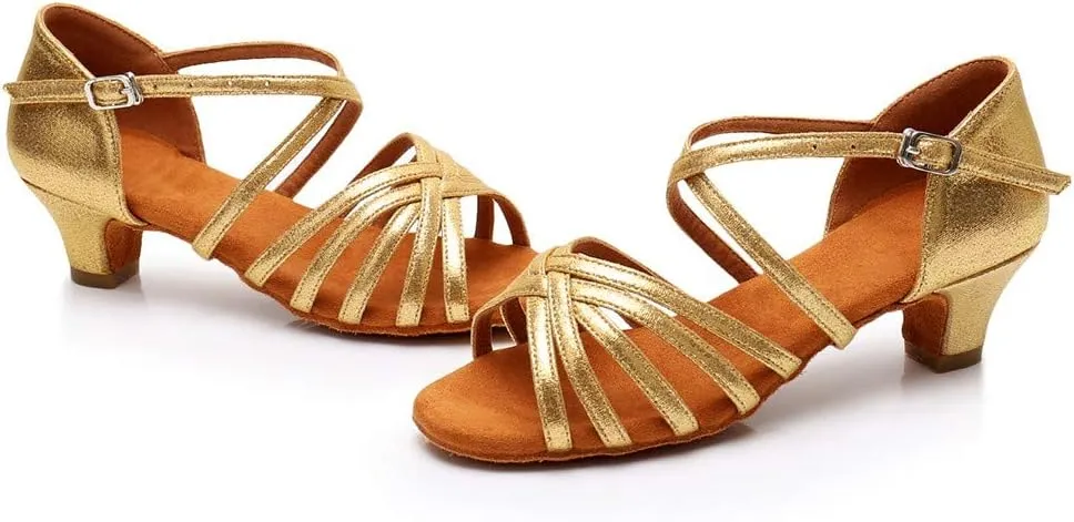Sandals Women 2025 Fashion Latin Dance Shoes Ballroom Mid Heel Dance Shoes Strappy Wedding Bridesmaid Shoes
