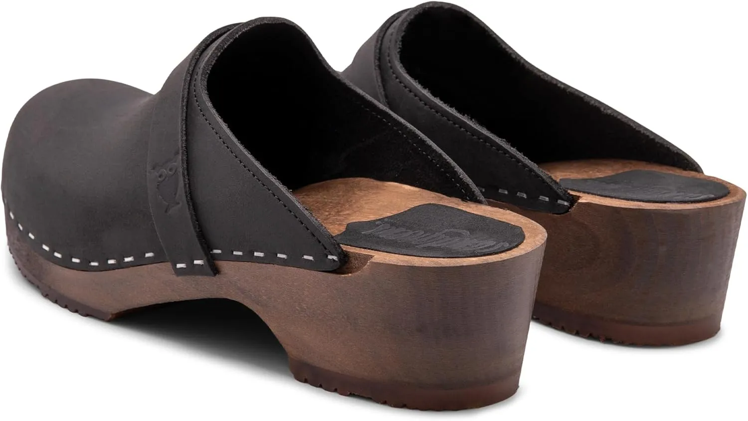 Sandgrens Handmade Swedish Wood Clogs for Men, Low Heel Mule | Malmö