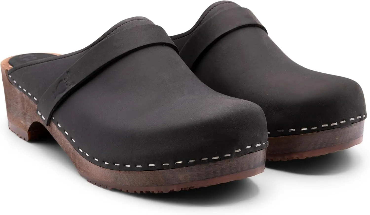 Sandgrens Handmade Swedish Wood Clogs for Men, Low Heel Mule | Malmö
