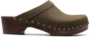Sandgrens Handmade Swedish Wood Clogs for Women, Low Heel Mule | Athens