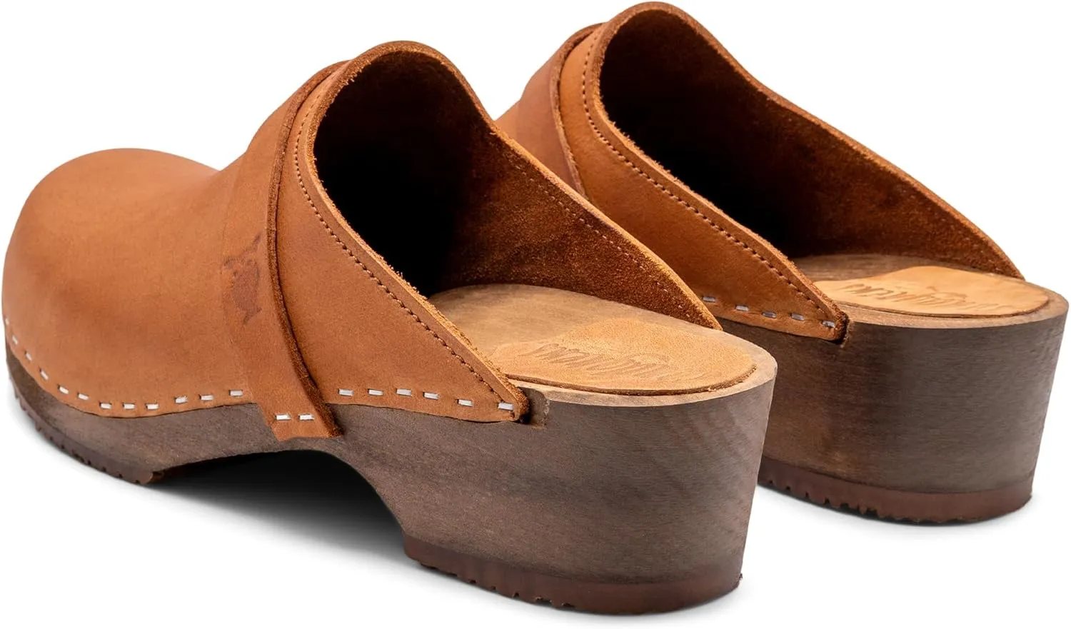 Sandgrens Handmade Swedish Wood Clogs for Women, Low Heel Mule | Tokyo
