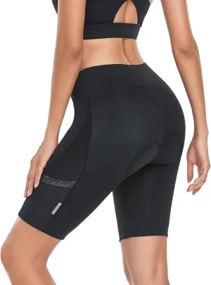 Santic Women's Cycling Shorts 4D Padded Quick Dry Breathable Bike Bicycle Shorts with Side Pockets