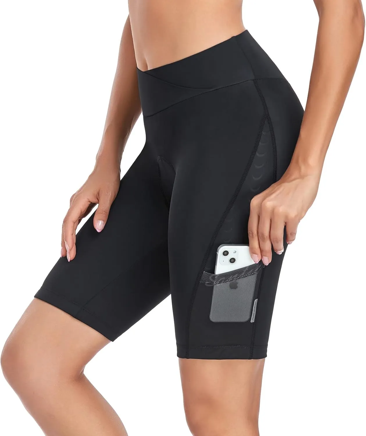 Santic Women's Cycling Shorts 4D Padded Quick Dry Breathable Bike Bicycle Shorts with Side Pockets
