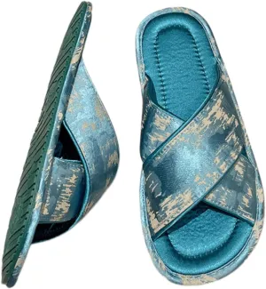 Satin Cross-Strap Slippers for Women Retro Flip-Flops Flower Decor Satin Upper Soft TPR Anti-Slip Soles Indoor Outdoor Slippers