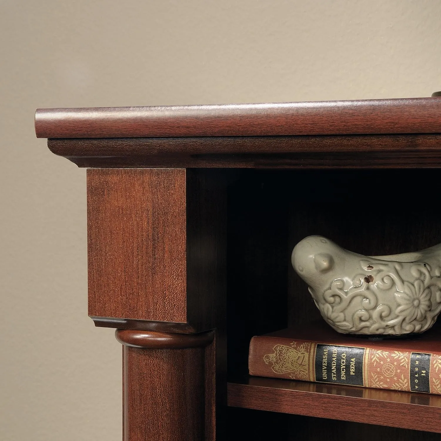 Sauder Palladia Computer Desk with Hutch, Large Storage and File Drawer, Home Office Desk - Select Cherry Finish