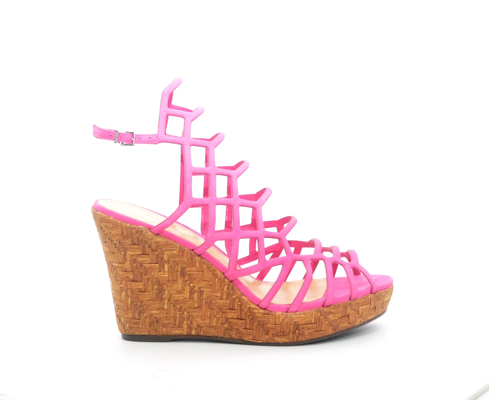 Schutz Toe High-precision Platform Sandal Caged Wedge Clear guidance Pink Open Womens Cork Heeled