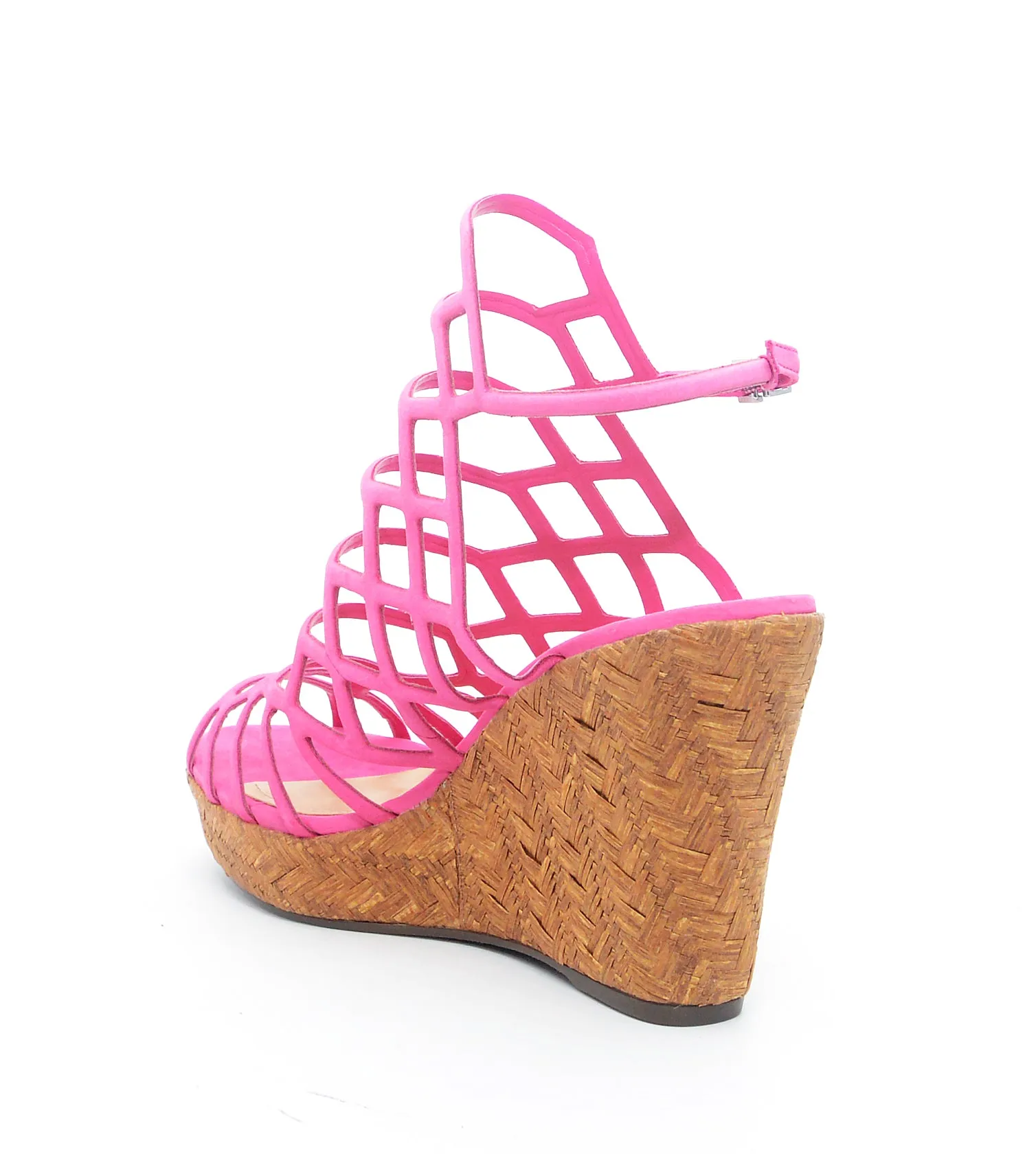 Schutz Toe High-precision Platform Sandal Caged Wedge Clear guidance Pink Open Womens Cork Heeled