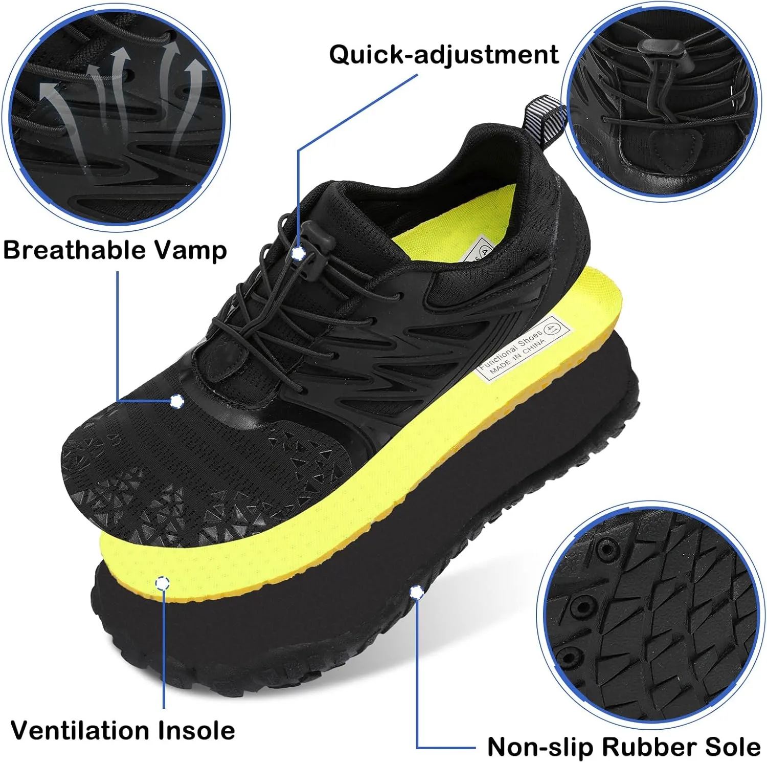 Scurtain Unisex Mens Womens Athletic Hiking Water Shoes Quick Dry Barefoot Aqua Shoes Swim Shoes Beach Shoes with Drainage