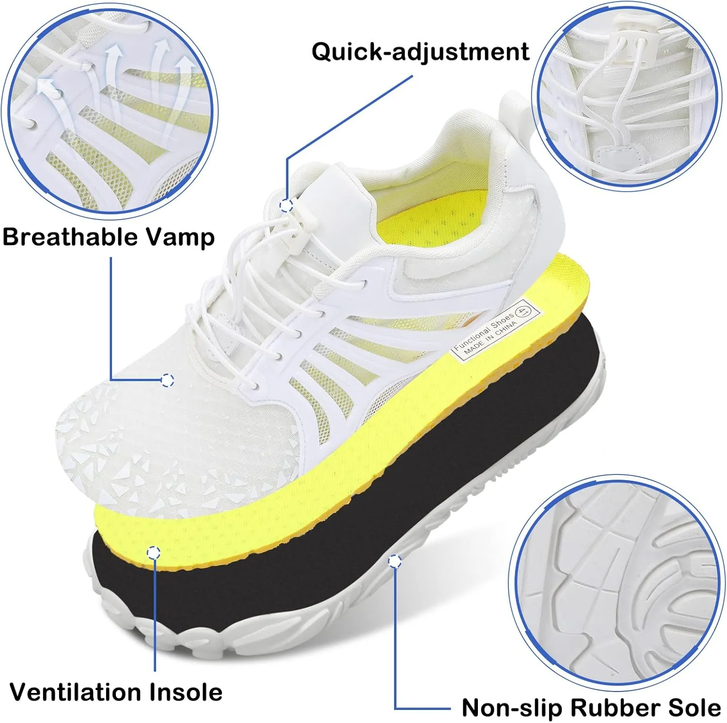 Scurtain Unisex Mens Womens Athletic Hiking Water Shoes Quick Dry Barefoot Aqua Shoes Swim Shoes Beach Shoes with Drainage