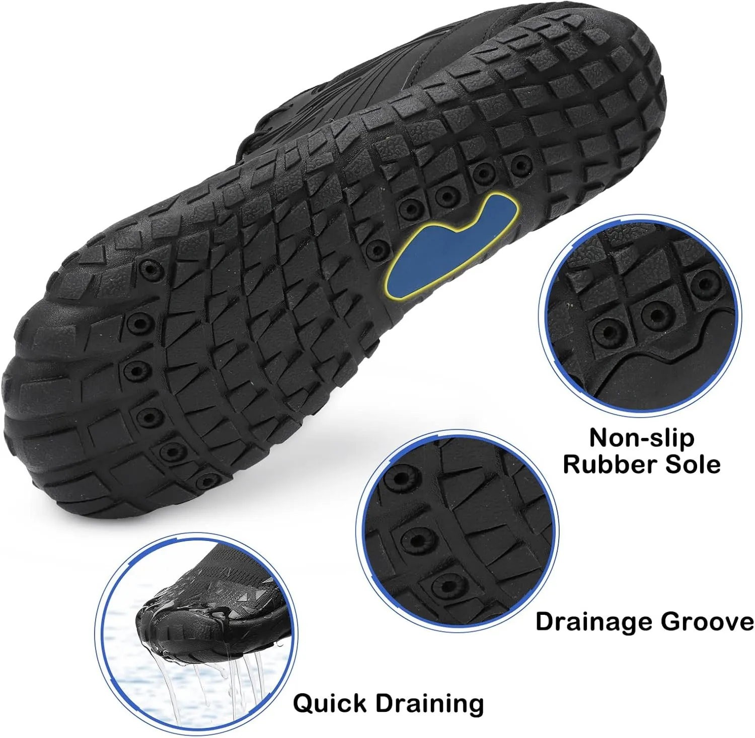 Scurtain Unisex Mens Womens Athletic Hiking Water Shoes Quick Dry Barefoot Aqua Shoes Swim Shoes Beach Shoes with Drainage