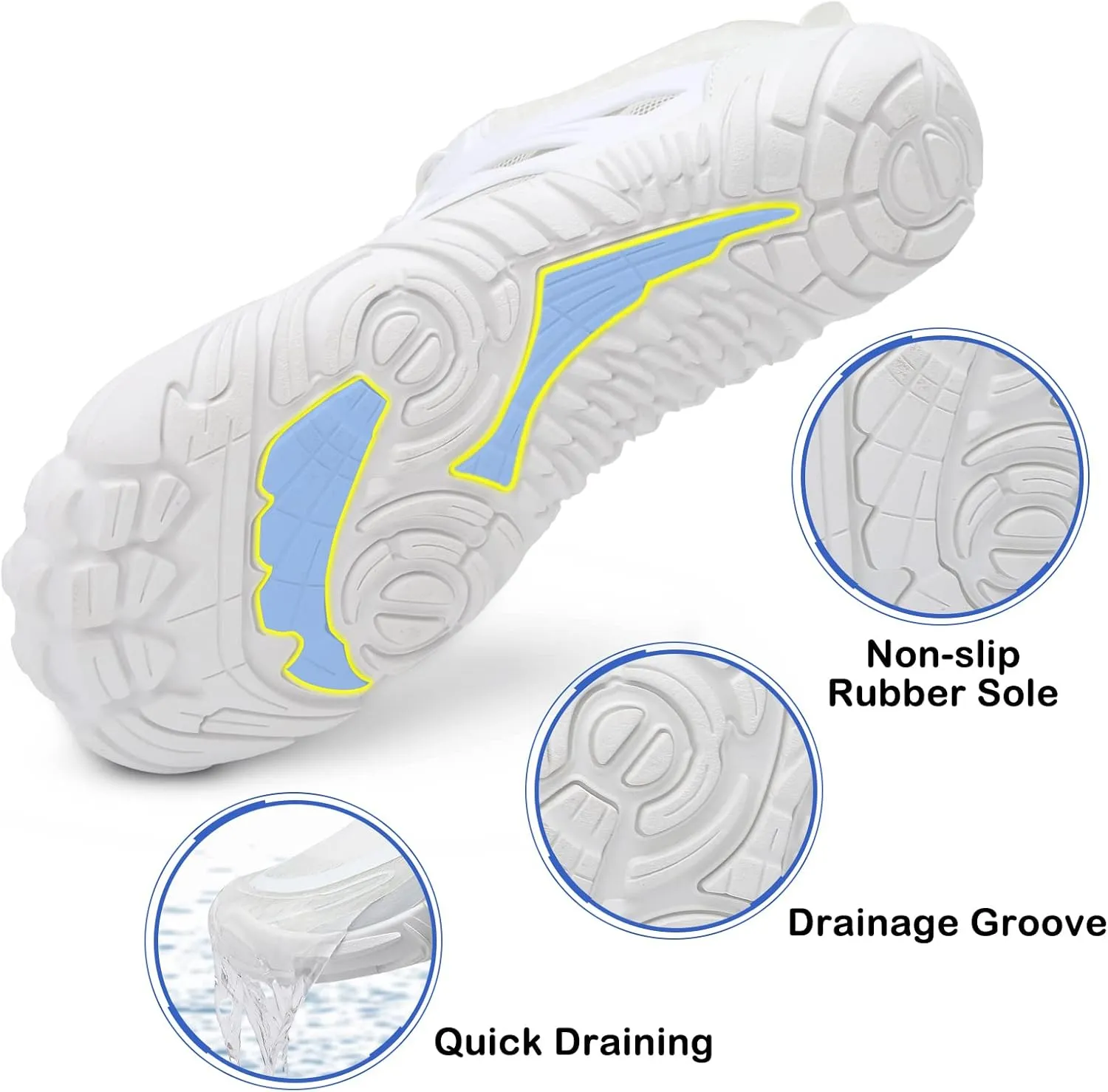 Scurtain Unisex Mens Womens Athletic Hiking Water Shoes Quick Dry Barefoot Aqua Shoes Swim Shoes Beach Shoes with Drainage